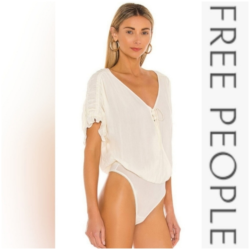 3/$25 Free People Cleo Bodysuit boho Beach Cali neutral womens size small